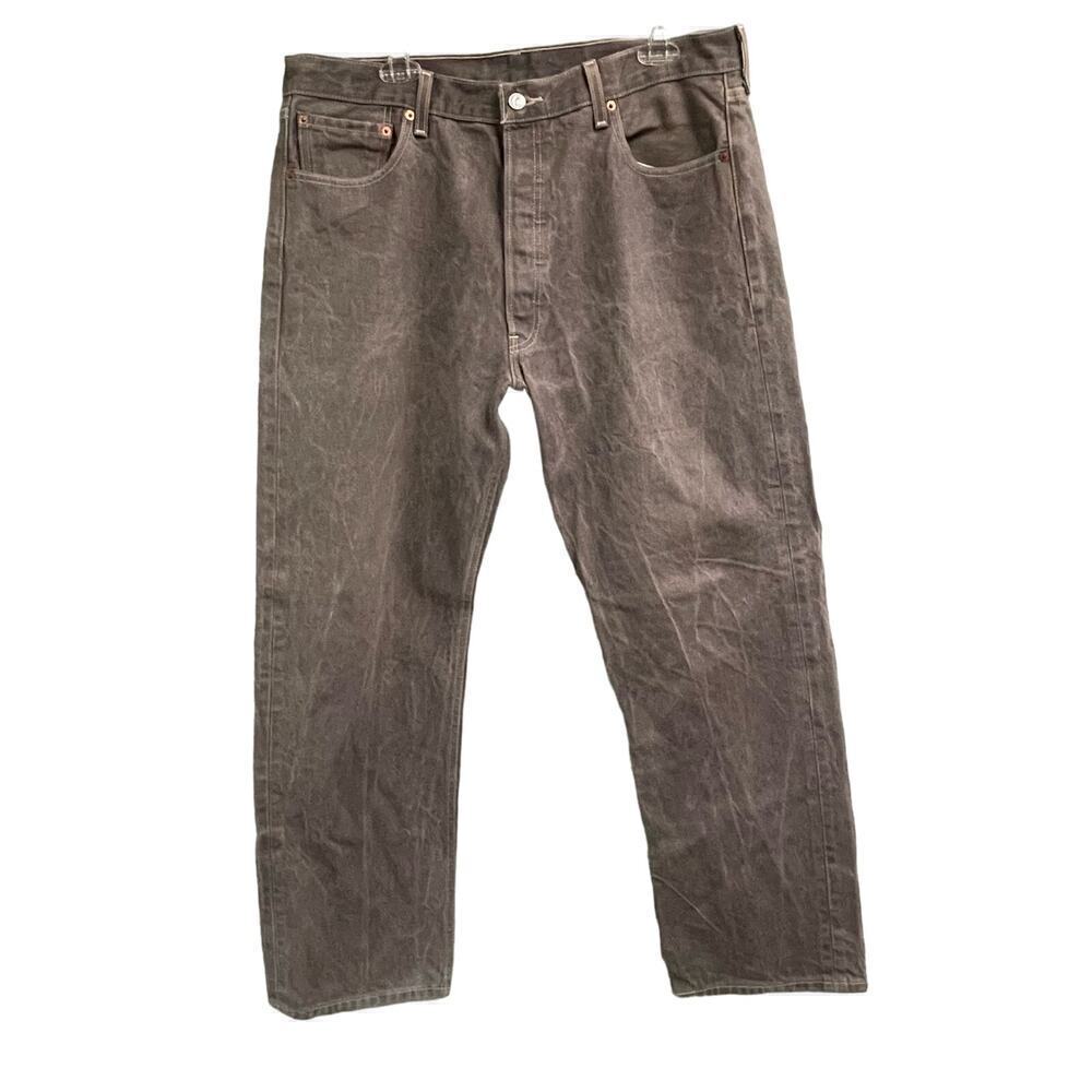 Levis 501 Gray Stone Washed Button Fly Jeans Size 38x32 Men